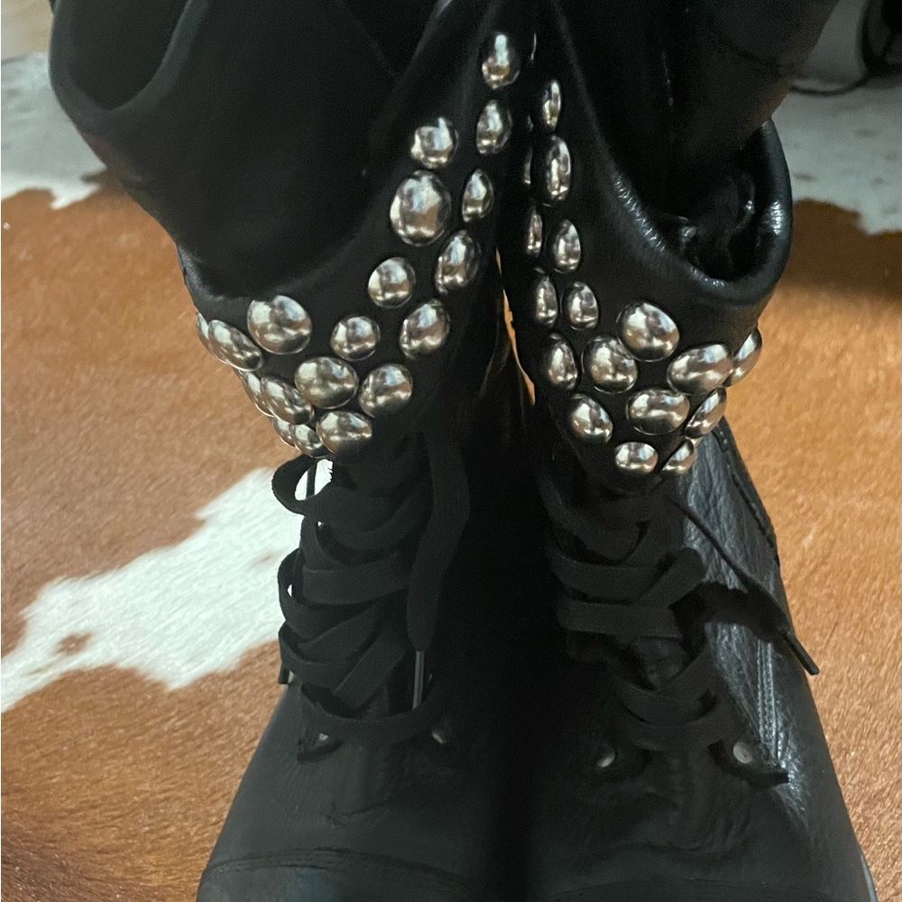 ALDO black studded combat boots size 7.5